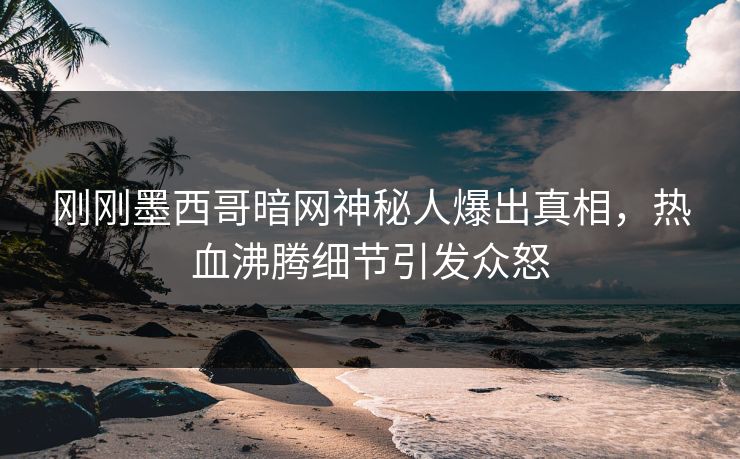 刚刚墨西哥暗网神秘人爆出真相，热血沸腾细节引发众怒