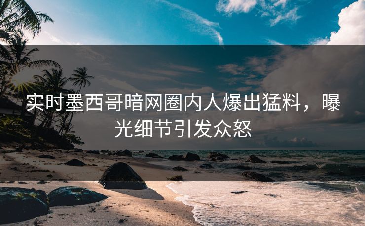 实时墨西哥暗网圈内人爆出猛料，曝光细节引发众怒