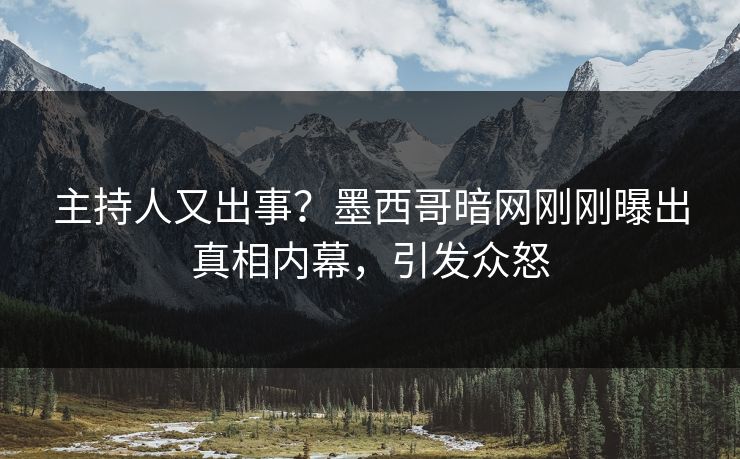 主持人又出事？墨西哥暗网刚刚曝出真相内幕，引发众怒