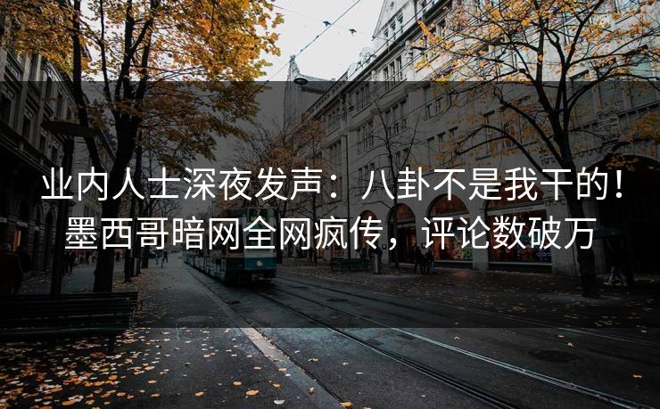 业内人士深夜发声：八卦不是我干的！墨西哥暗网全网疯传，评论数破万