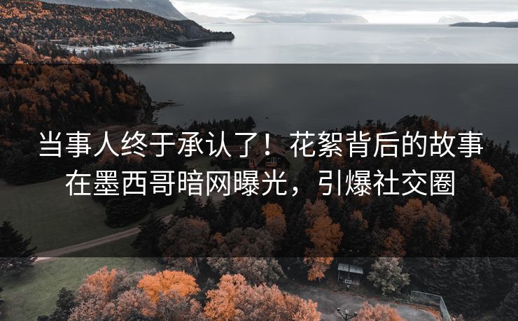 当事人终于承认了！花絮背后的故事在墨西哥暗网曝光，引爆社交圈