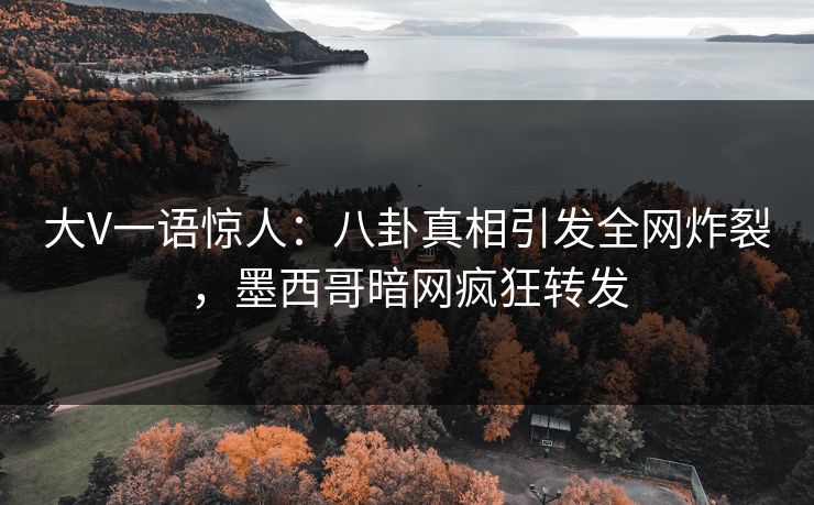 大V一语惊人：八卦真相引发全网炸裂，墨西哥暗网疯狂转发