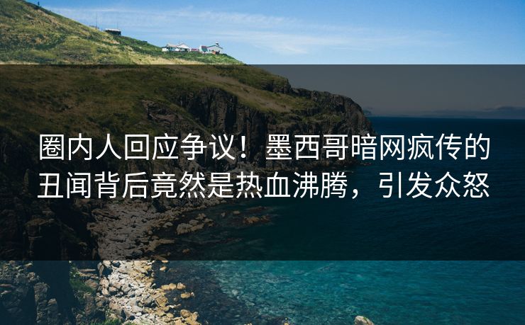 圈内人回应争议！墨西哥暗网疯传的丑闻背后竟然是热血沸腾，引发众怒