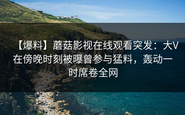 【爆料】蘑菇影视在线观看突发：大V在傍晚时刻被曝曾参与猛料，轰动一时席卷全网