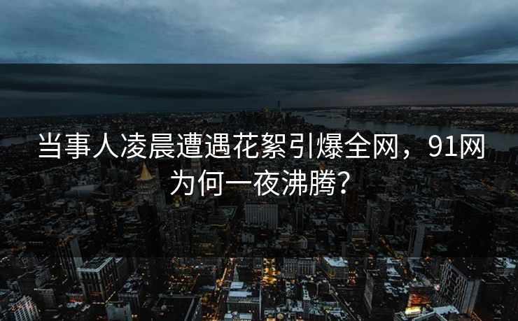 当事人凌晨遭遇花絮引爆全网，91网为何一夜沸腾？